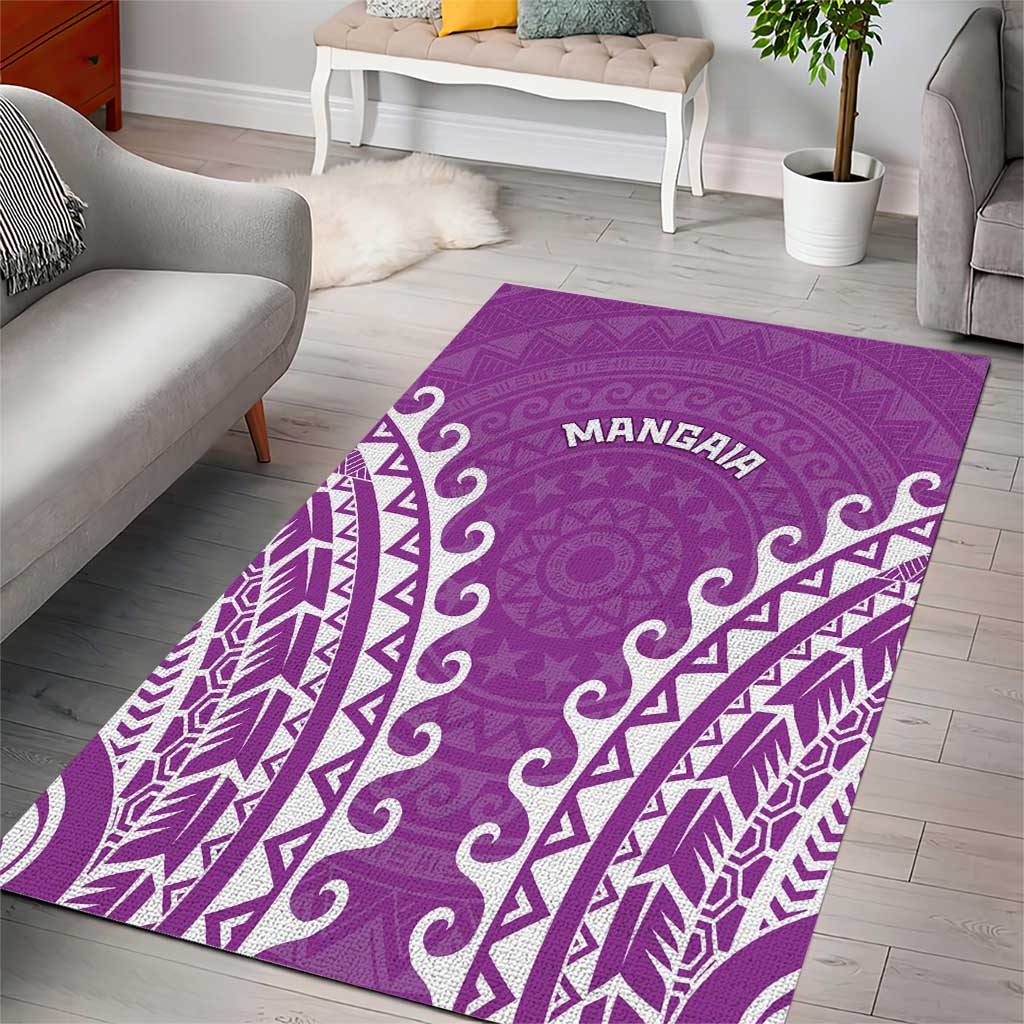 Custom Cook Islands Mangaia Area Rug Polynesian Tribal Tattoo