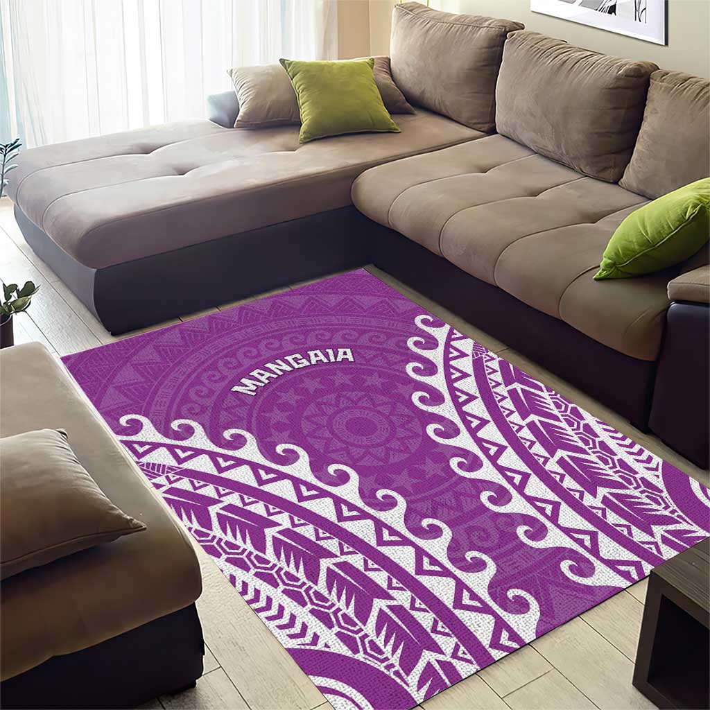 Custom Cook Islands Mangaia Area Rug Polynesian Tribal Tattoo