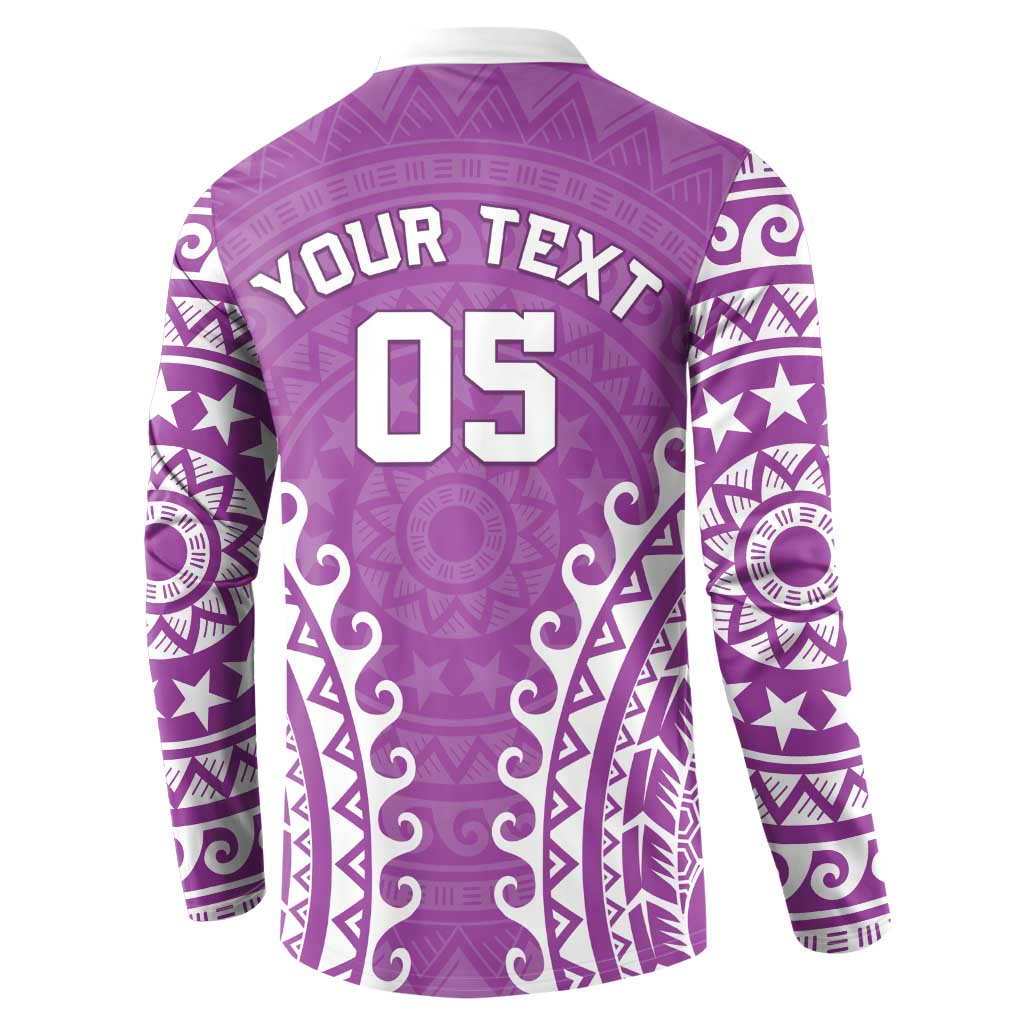 Custom Cook Islands Mangaia Button Sweatshirt Polynesian Tribal Tattoo