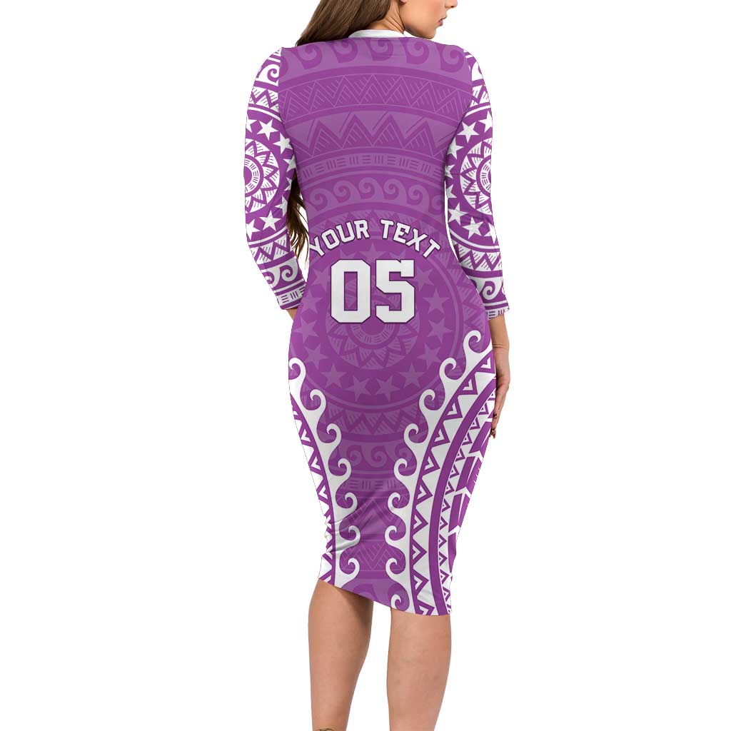 Custom Cook Islands Mangaia Family Matching Long Sleeve Bodycon Dress and Hawaiian Shirt Polynesian Tribal Tattoo