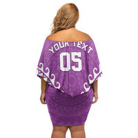 Custom Cook Islands Mangaia Family Matching Off Shoulder Short Dress and Hawaiian Shirt Polynesian Tribal Tattoo