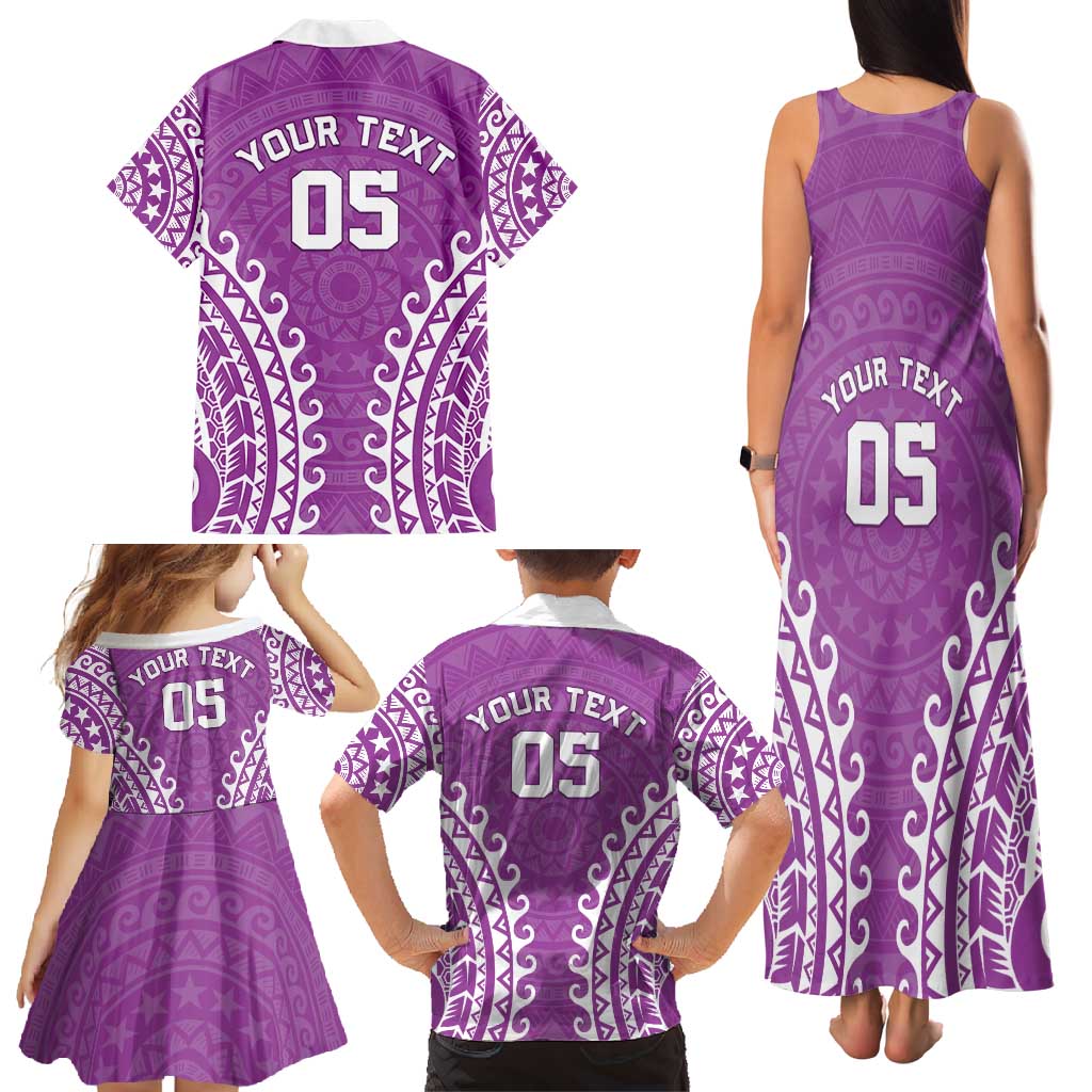 Custom Cook Islands Mangaia Family Matching Tank Maxi Dress and Hawaiian Shirt Polynesian Tribal Tattoo