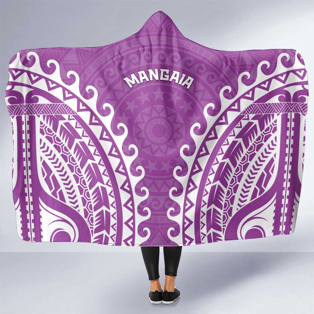 Custom Cook Islands Mangaia Hooded Blanket Polynesian Tribal Tattoo