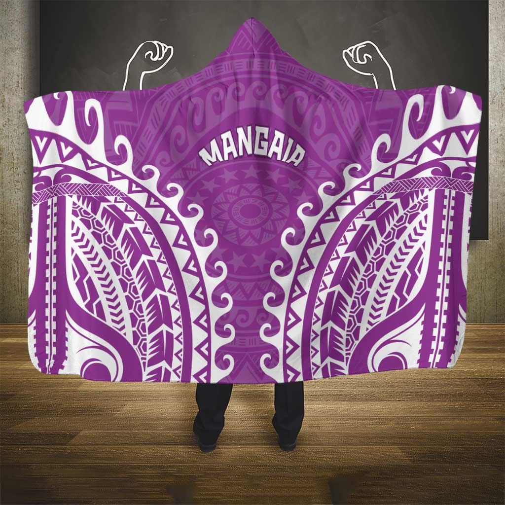 Custom Cook Islands Mangaia Hooded Blanket Polynesian Tribal Tattoo