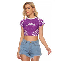 Custom Cook Islands Mangaia Raglan Cropped T Shirt Polynesian Tribal Tattoo
