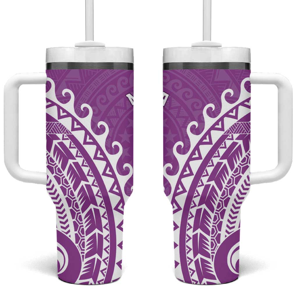 Cook Islands Mangaia Tumbler With Handle Polynesian Tribal Tattoo