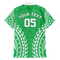 Custom Cook Islands Mitiaro Family Matching Off Shoulder Short Dress and Hawaiian Shirt Polynesian Tribal Tattoo