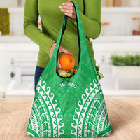 Custom Cook Islands Mitiaro Grocery Bag Polynesian Tribal Tattoo