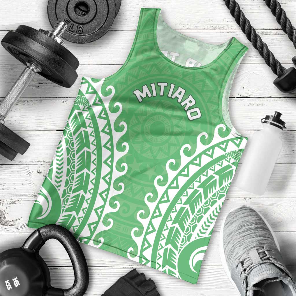 Custom Cook Islands Mitiaro Men Tank Top Polynesian Tribal Tattoo LT05