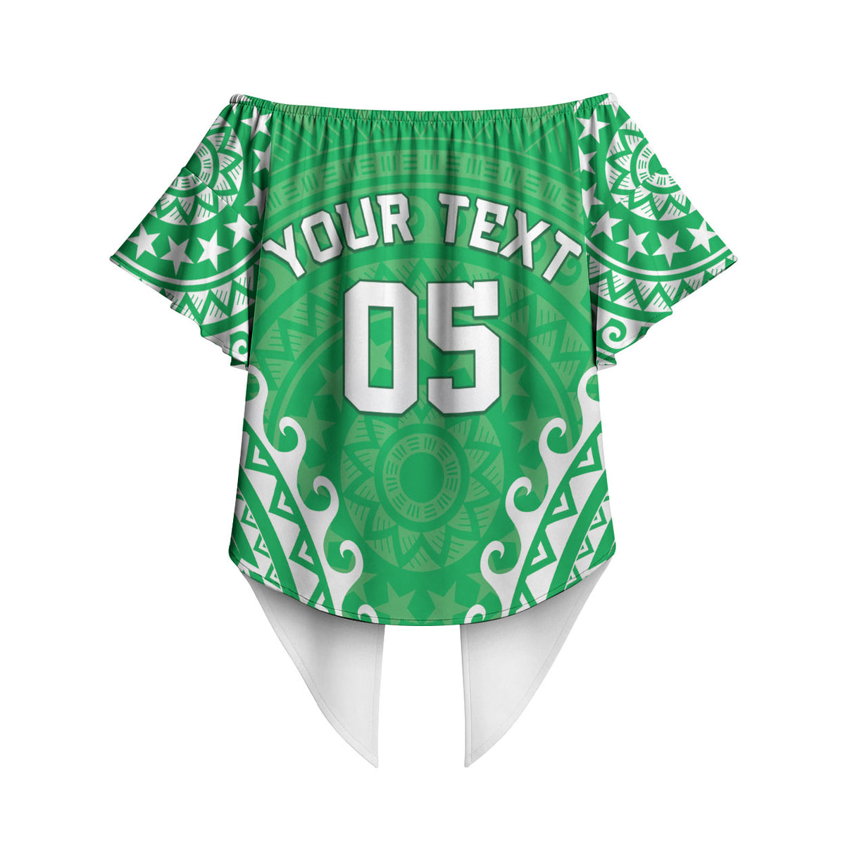 Custom Cook Islands Mitiaro Off Shoulder Wrap Waist Top Polynesian Tribal Tattoo LT05 - Polynesian Pride
