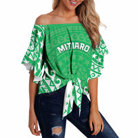 Custom Cook Islands Mitiaro Off Shoulder Wrap Waist Top Polynesian Tribal Tattoo LT05 - Polynesian Pride