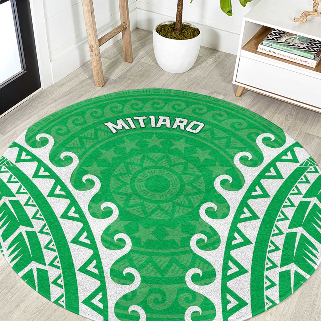 Custom Cook Islands Mitiaro Round Carpet Polynesian Tribal Tattoo