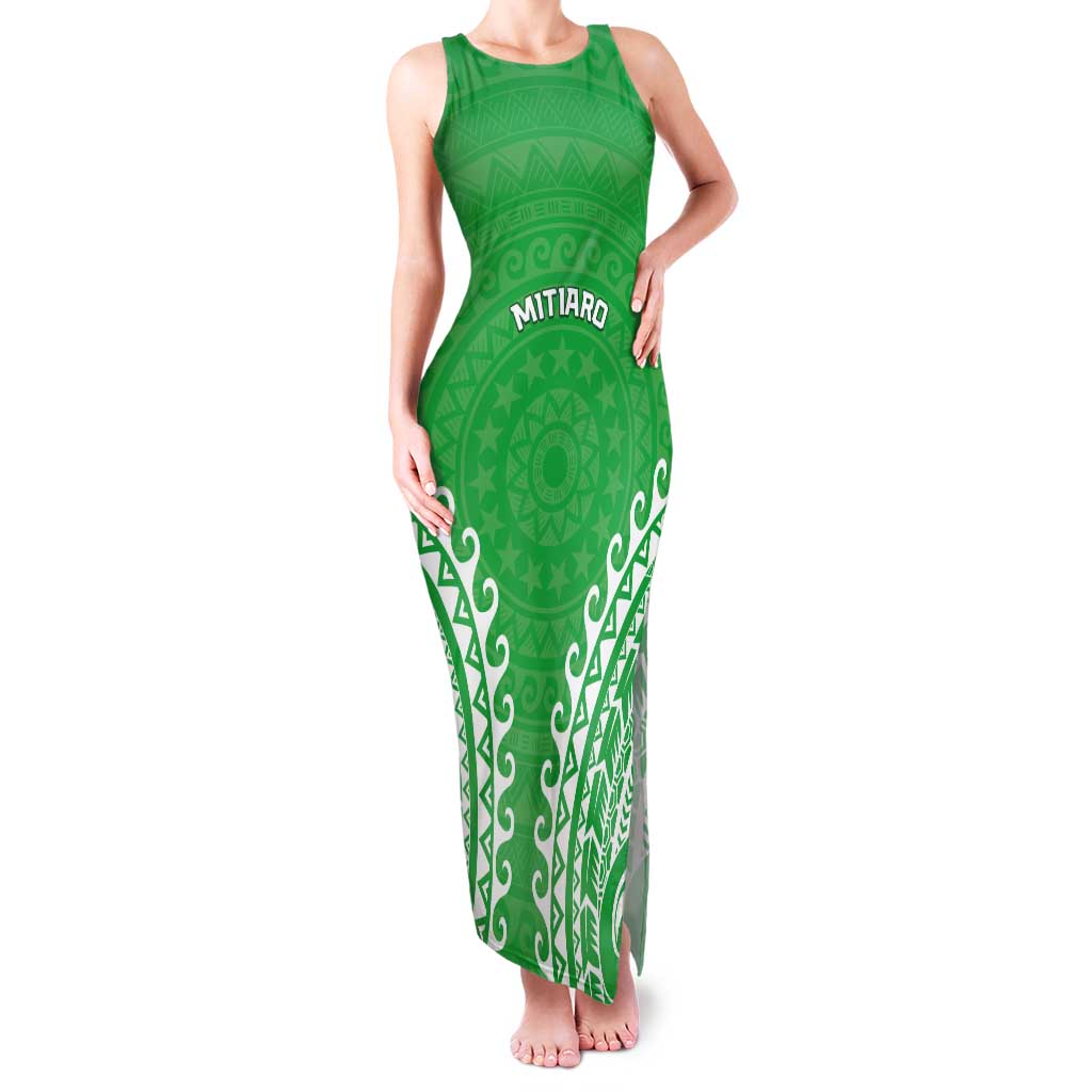 Custom Cook Islands Mitiaro Tank Maxi Dress Polynesian Tribal Tattoo
