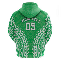 Custom Cook Islands Mitiaro Zip Hoodie Polynesian Tribal Tattoo