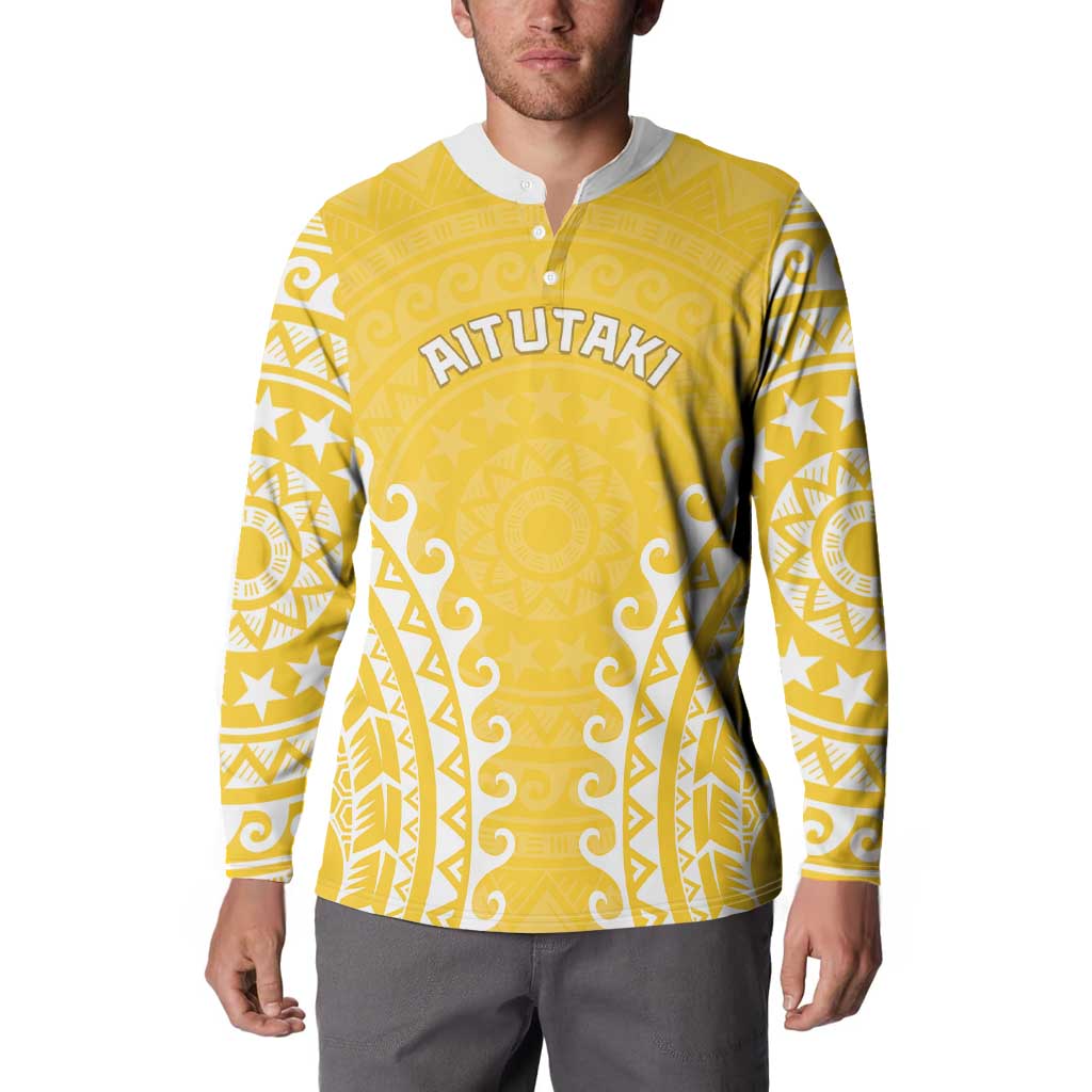 Custom Cook Islands Aitutaki Button Sweatshirt Polynesian Tribal Tattoo