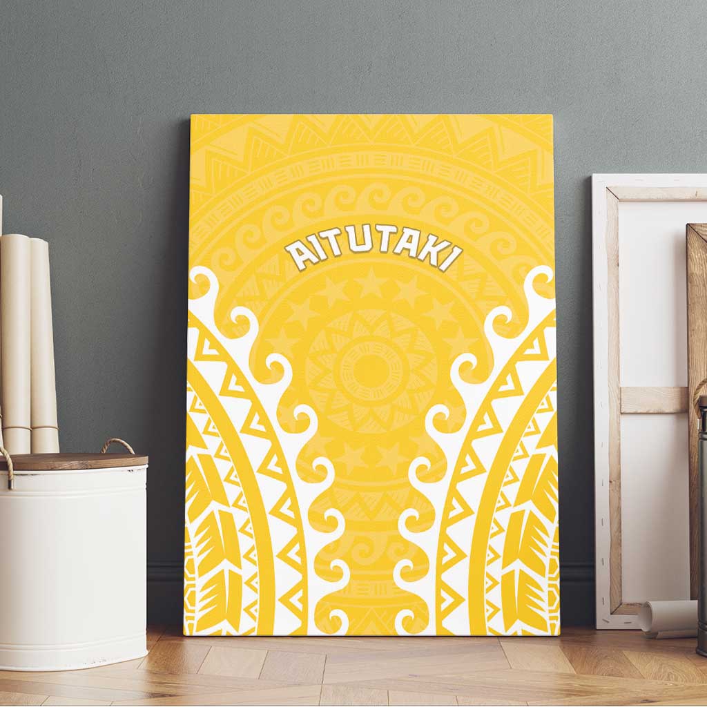 Custom Cook Islands Aitutaki Canvas Wall Art Polynesian Tribal Tattoo