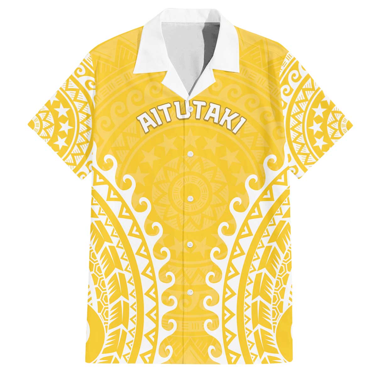 Custom Cook Islands Aitutaki Family Matching Off The Shoulder Long Sleeve Dress and Hawaiian Shirt Polynesian Tribal Tattoo