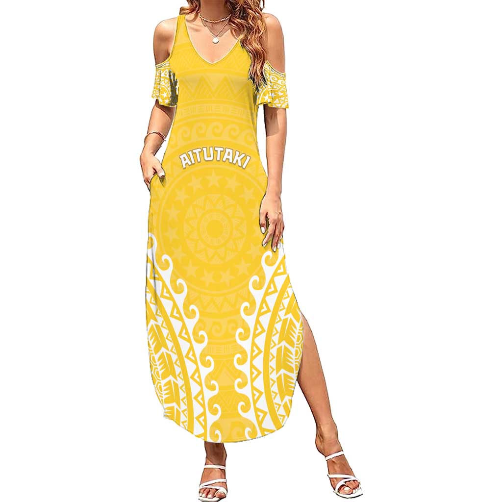 Custom Cook Islands Aitutaki Family Matching Summer Maxi Dress and Hawaiian Shirt Polynesian Tribal Tattoo