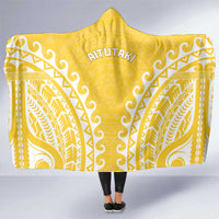 Custom Cook Islands Aitutaki Hooded Blanket Polynesian Tribal Tattoo