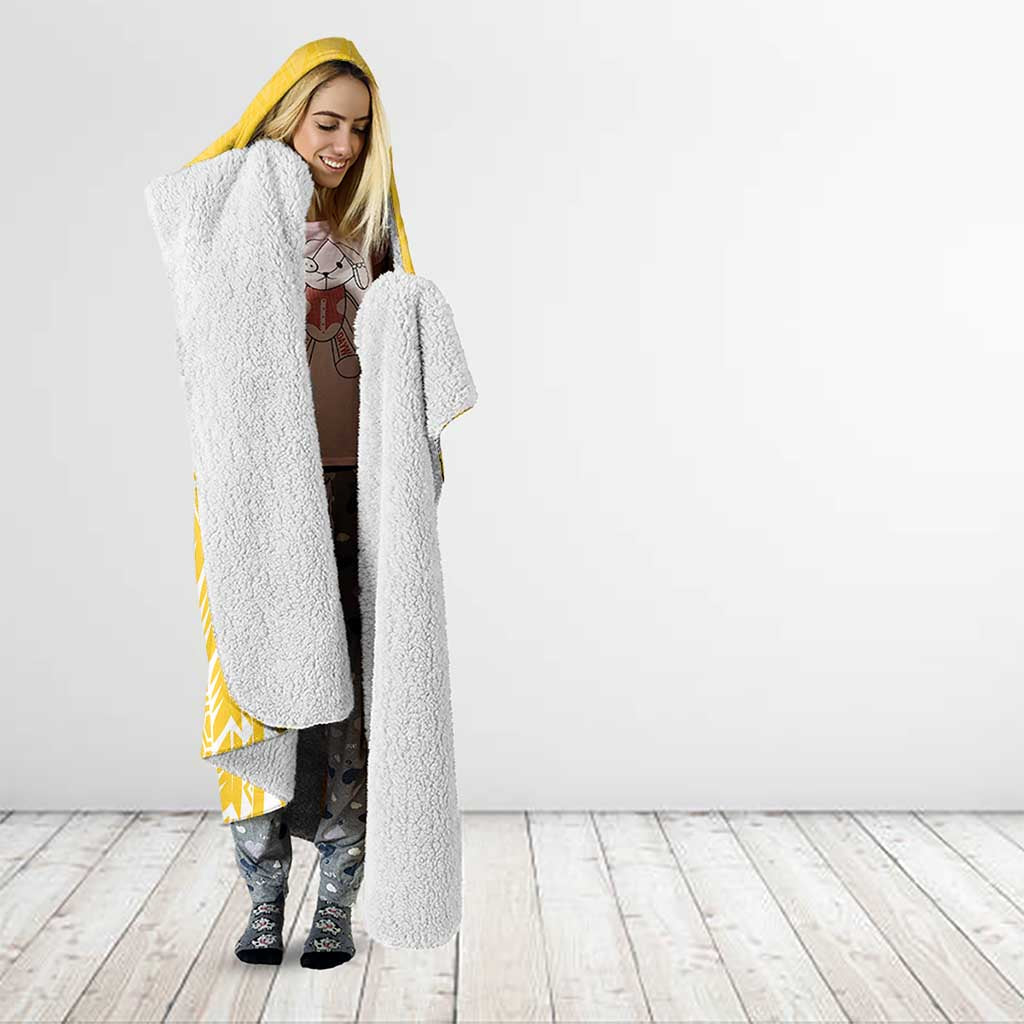 Custom Cook Islands Aitutaki Hooded Blanket Polynesian Tribal Tattoo