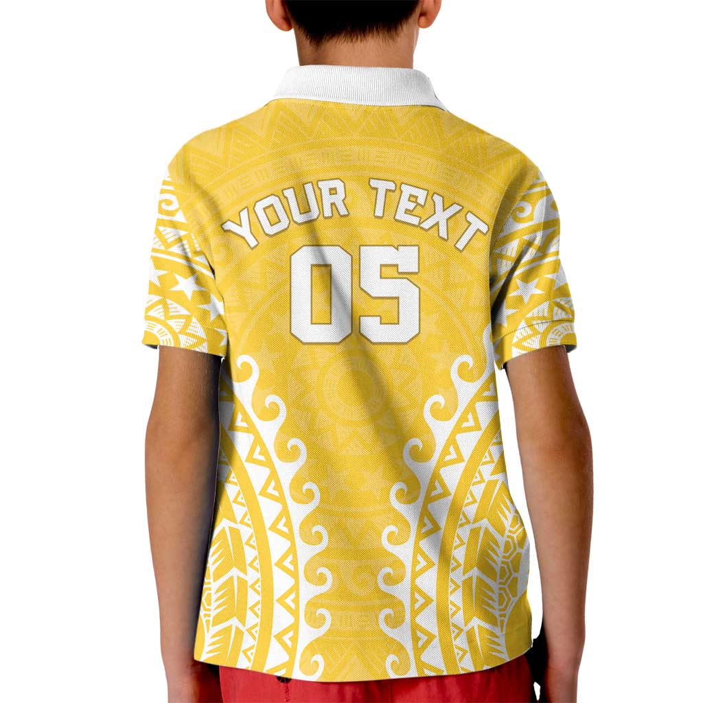 Custom Cook Islands Aitutaki Kid Polo Shirt Polynesian Tribal Tattoo