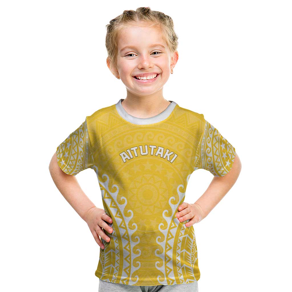 Custom Cook Islands Aitutaki Kid T Shirt Polynesian Tribal Tattoo