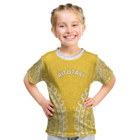 Custom Cook Islands Aitutaki Kid T Shirt Polynesian Tribal Tattoo