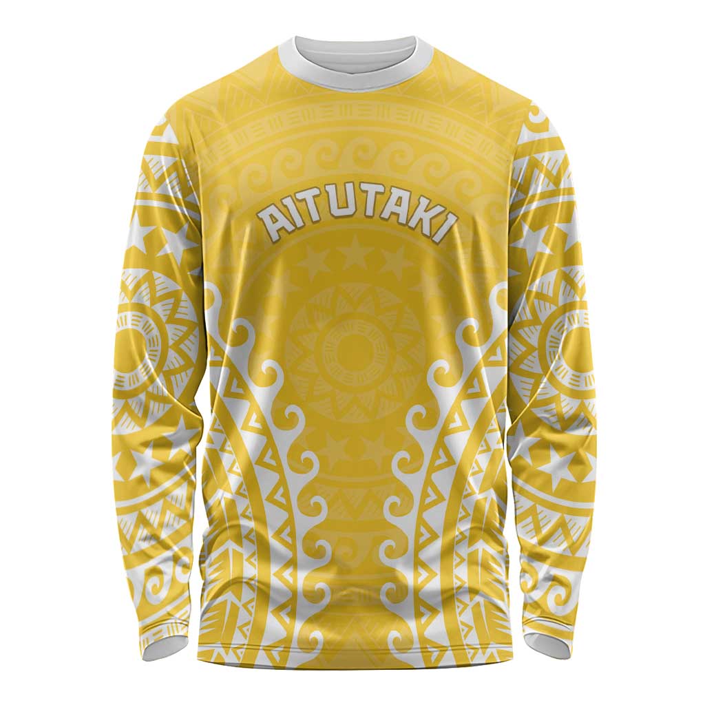 Custom Cook Islands Aitutaki Long Sleeve Shirt Polynesian Tribal Tattoo