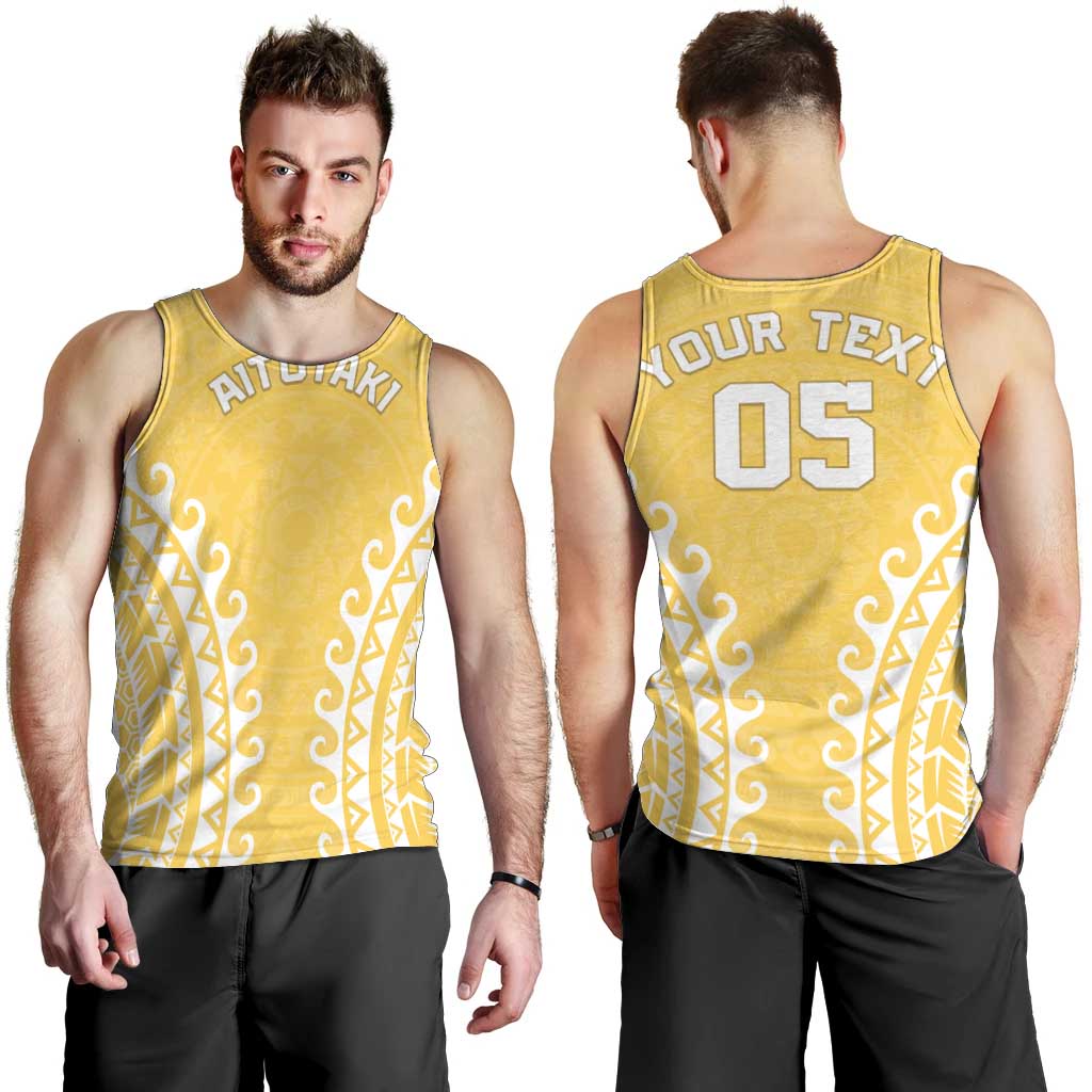 Custom Cook Islands Aitutaki Men Tank Top Polynesian Tribal Tattoo