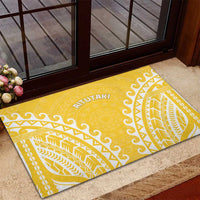 Custom Cook Islands Aitutaki Rubber Doormat Polynesian Tribal Tattoo
