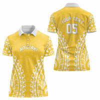 Custom Cook Islands Aitutaki Women Polo Shirt Polynesian Tribal Tattoo