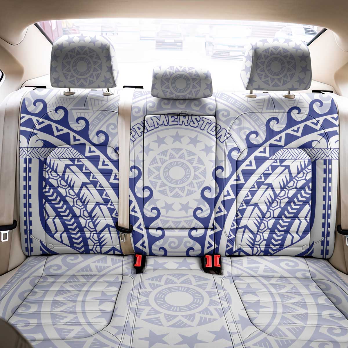 Custom Cook Islands Palmerston Back Car Seat Cover Polynesian Tribal Tattoo