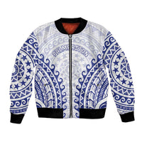 Custom Cook Islands Palmerston Bomber Jacket Polynesian Tribal Tattoo