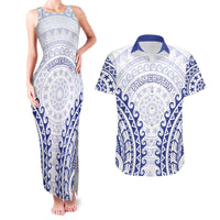 Custom Cook Islands Palmerston Couples Matching Tank Maxi Dress and Hawaiian Shirt Polynesian Tribal Tattoo