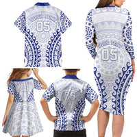 Custom Cook Islands Palmerston Family Matching Long Sleeve Bodycon Dress and Hawaiian Shirt Polynesian Tribal Tattoo LT05 - Polynesian Pride