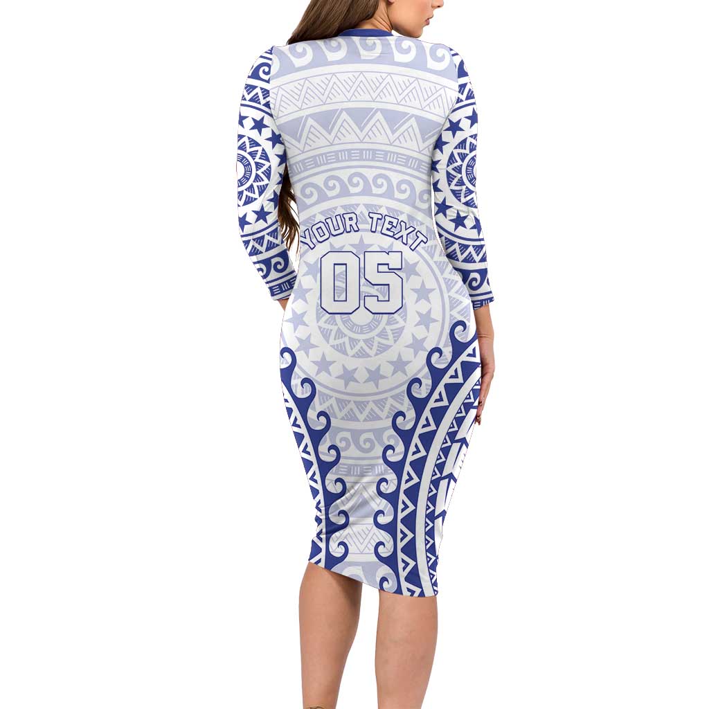 Custom Cook Islands Palmerston Family Matching Long Sleeve Bodycon Dress and Hawaiian Shirt Polynesian Tribal Tattoo LT05 - Polynesian Pride