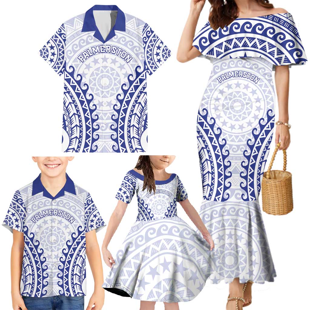 Custom Cook Islands Palmerston Family Matching Mermaid Dress and Hawaiian Shirt Polynesian Tribal Tattoo