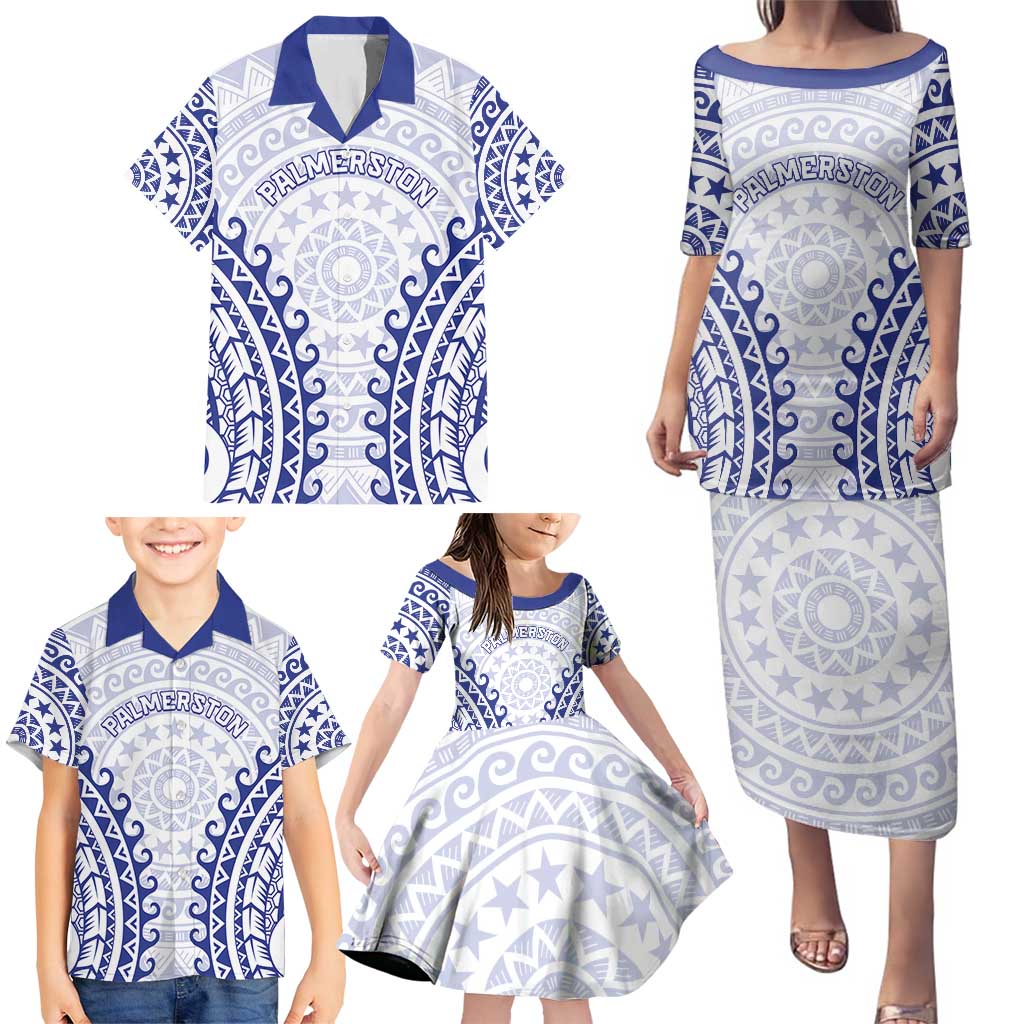 Custom Cook Islands Palmerston Family Matching Puletasi and Hawaiian Shirt Polynesian Tribal Tattoo