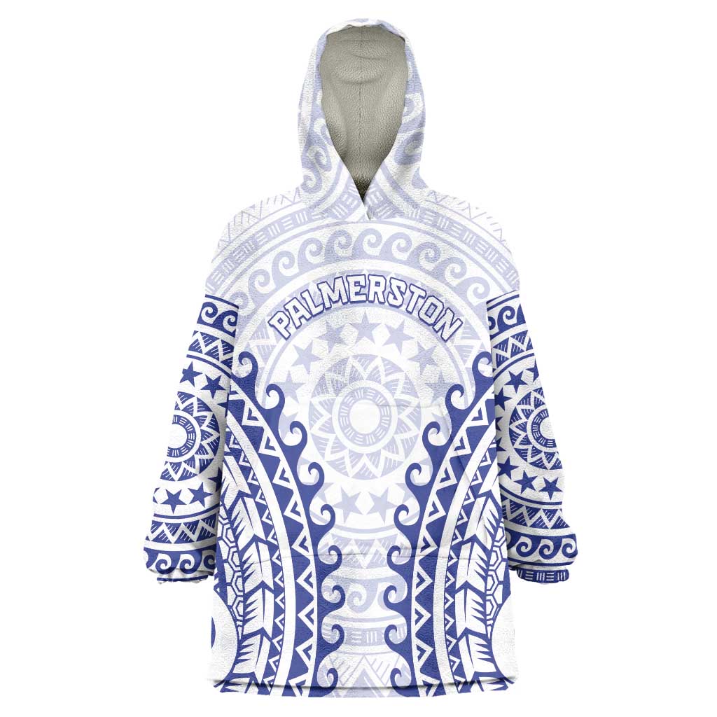 Custom Cook Islands Palmerston Wearable Blanket Hoodie Polynesian Tribal Tattoo