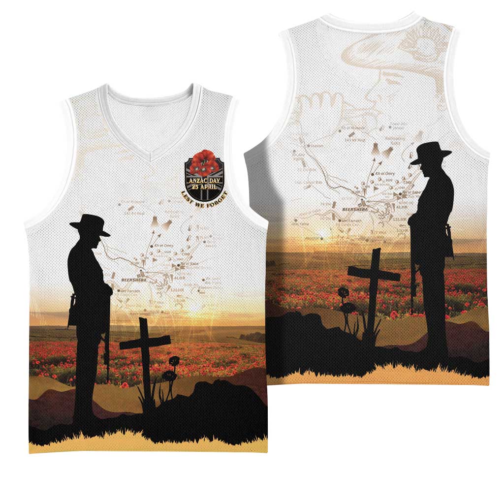 Australia And New Zealand ANZAC Day Basketball Jersey Battle Of Beersheba LT05 - Polynesian Pride