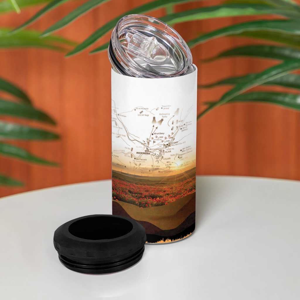 Australia And New Zealand ANZAC Day 4 in 1 Can Cooler Tumbler Battle Of Beersheba LT05 - Polynesian Pride
