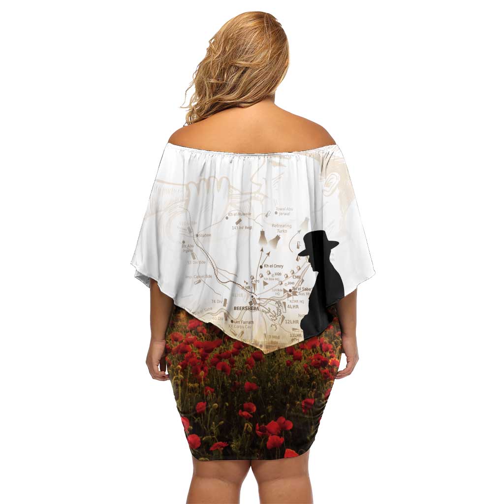 Australia And New Zealand ANZAC Day Off Shoulder Short Dress Battle Of Beersheba LT05 - Polynesian Pride