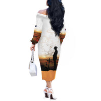 Australia And New Zealand ANZAC Day Off The Shoulder Long Sleeve Dress Battle Of Beersheba LT05 - Polynesian Pride