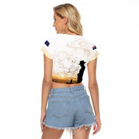 Australia And New Zealand ANZAC Day Raglan Cropped T Shirt Battle Of Beersheba LT05 - Polynesian Pride