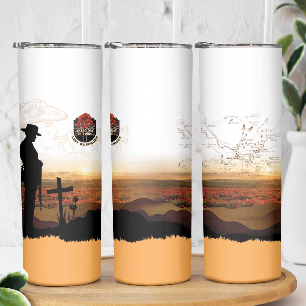 Australia And New Zealand ANZAC Day Skinny Tumbler Battle Of Beersheba LT05 - Polynesian Pride