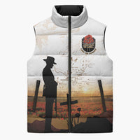 Australia And New Zealand ANZAC Day Sleeveless Puffer Jacket Battle Of Beersheba LT05 Unisex Beige - Polynesian Pride
