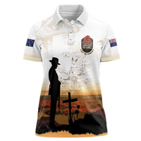Australia And New Zealand ANZAC Day Women Polo Shirt Battle Of Beersheba LT05 Female Beige - Polynesian Pride
