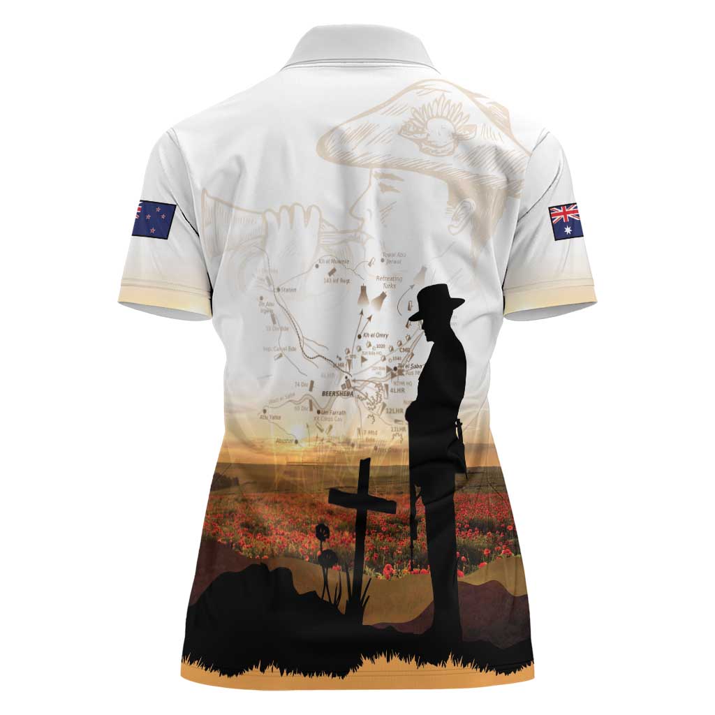 Australia And New Zealand ANZAC Day Women Polo Shirt Battle Of Beersheba LT05 - Polynesian Pride