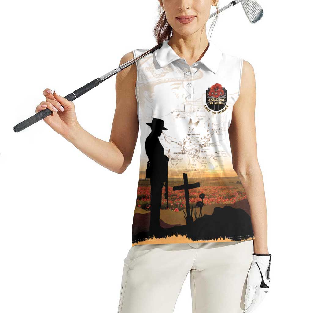Australia And New Zealand ANZAC Day Women Sleeveless Polo Shirt Battle Of Beersheba LT05 - Polynesian Pride