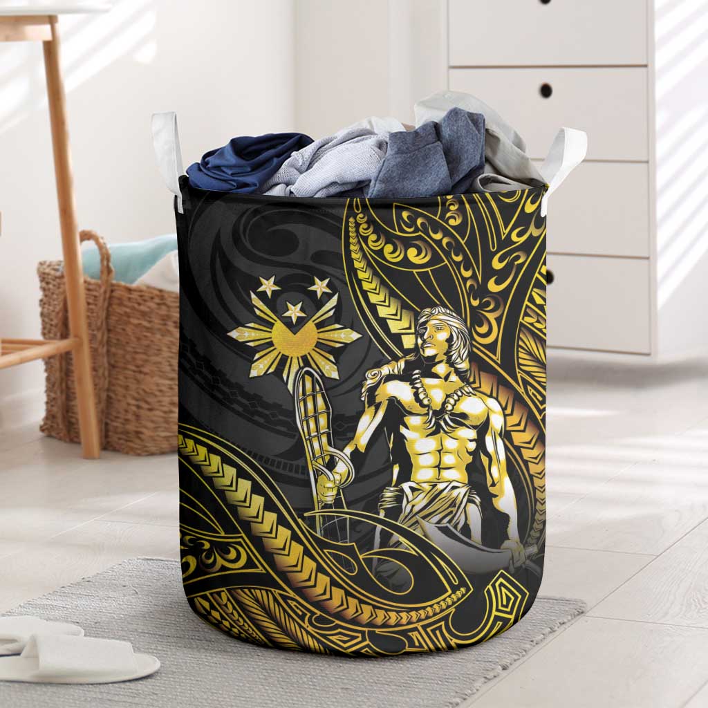 Filipinos Lapu Lapu Hero Laundry Basket Gold Polynesian Tribal Tattoo